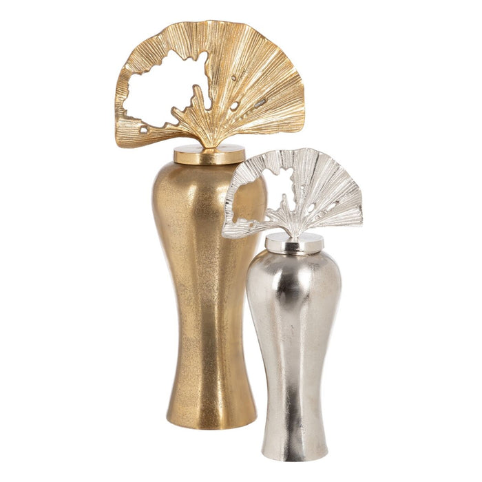 Vază 14 x 14 x 43 cm Metal Argintiu