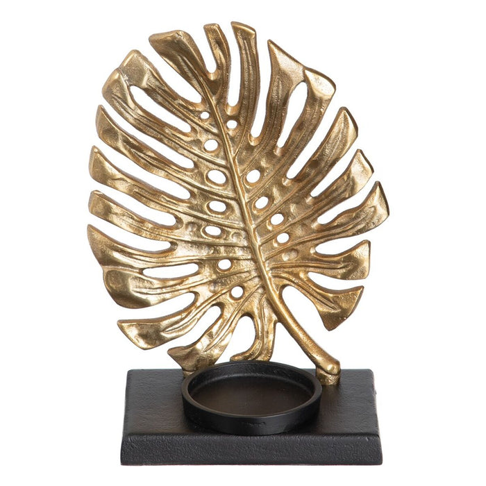 Suport de Lumânări 16 x 11 x 26 cm Negru Auriu* Metal