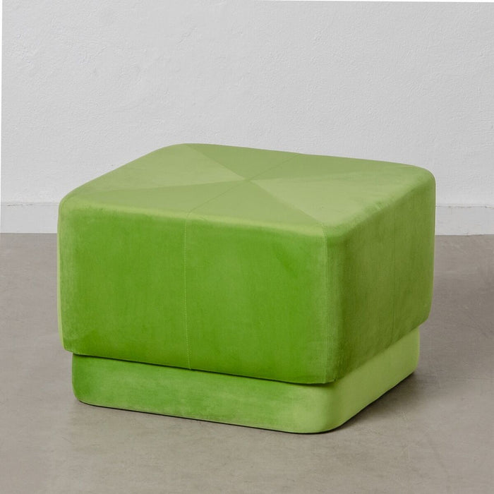 Puff Țesut Sintetic Lemn Verde 60 x 60 x 40 cm