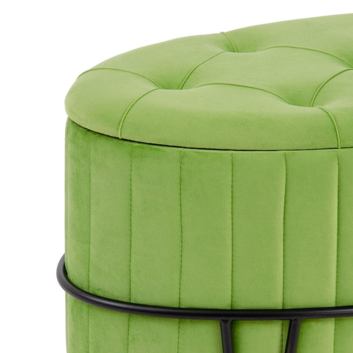 Puff 80 x 80 x 46 cm Țesut Sintetic Metal Verde