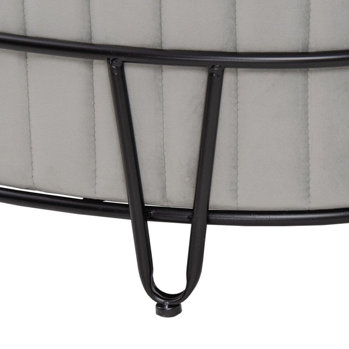 Puff 80 x 80 x 46 cm Țesut Sintetic Gri Metal