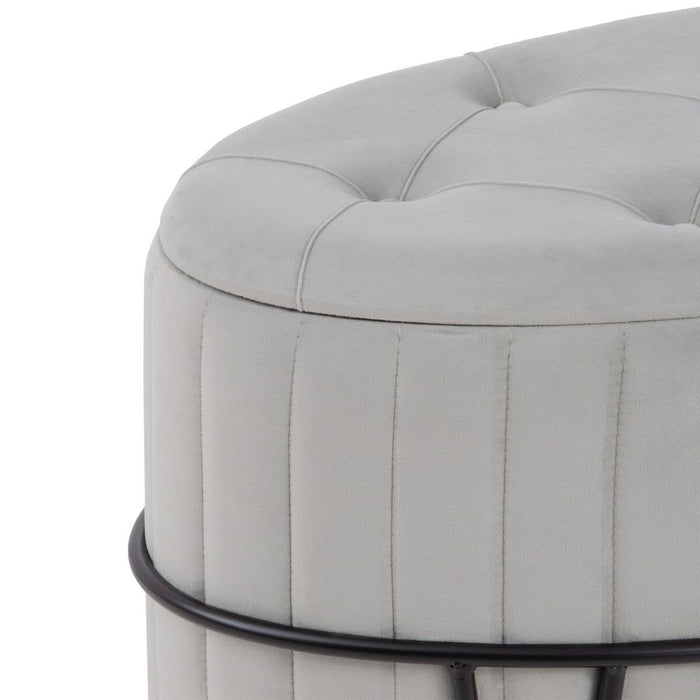 Puff 80 x 80 x 46 cm Țesut Sintetic Gri Metal