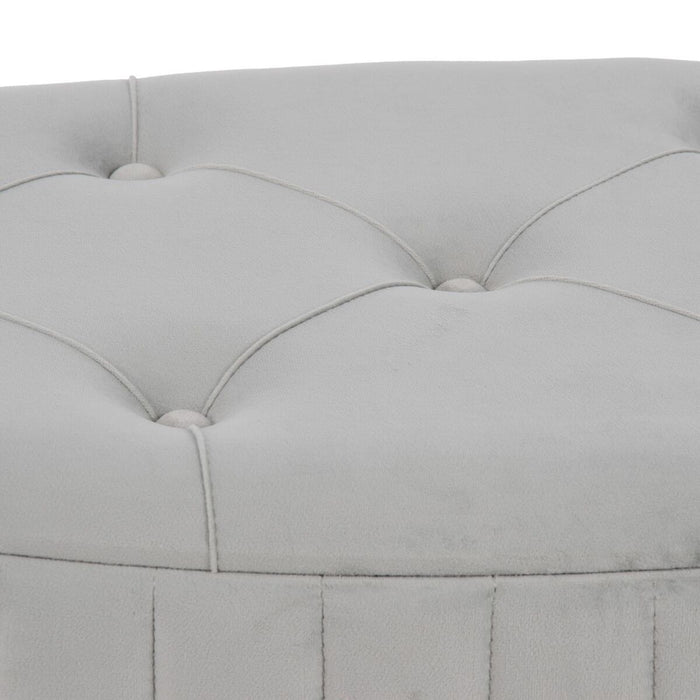 Puff 80 x 80 x 46 cm Țesut Sintetic Gri Metal