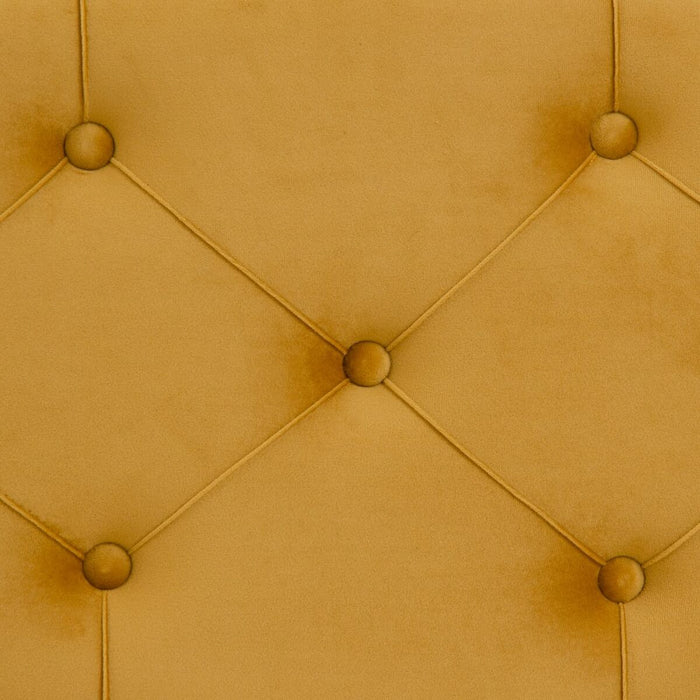 Puff 80 x 80 x 46 cm Țesut Sintetic Metal Ocru