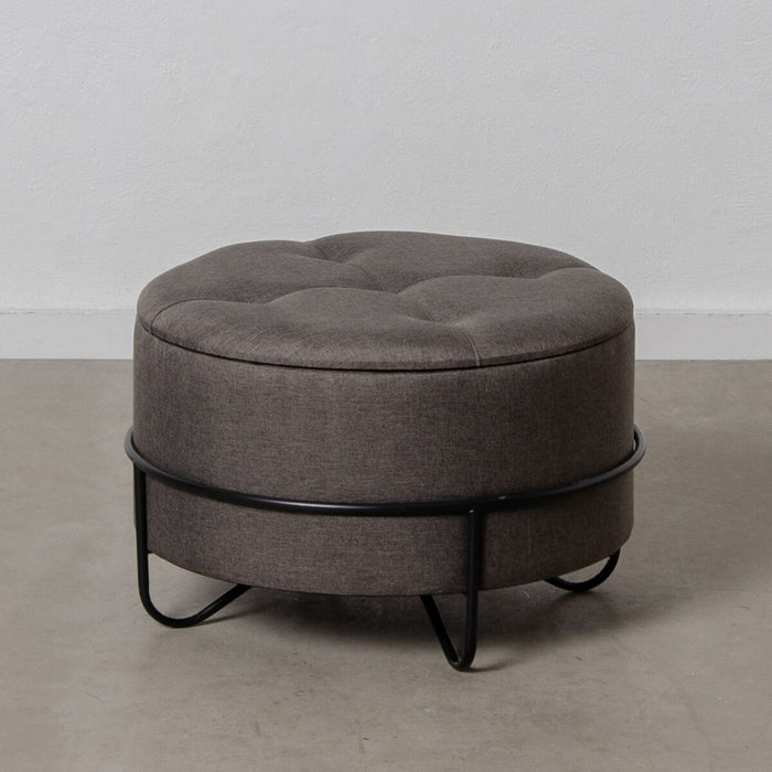 Puff 63 x 63 x 41 cm Țesut Sintetic Metal Gri închis