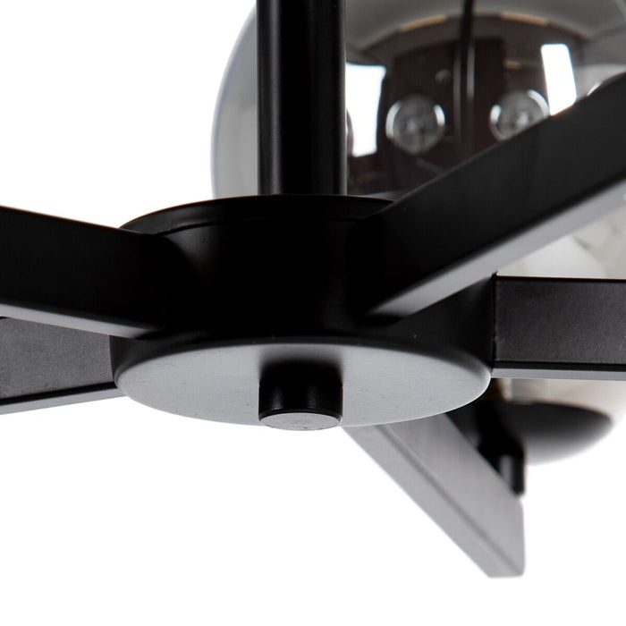 Lustră 60 x 60 x 97 cm Geam Negru Metal Ø 11,5 cm Modern