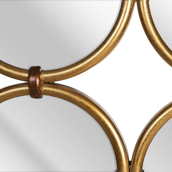 Oglindă de perete 71,5 x 2,5 x 71,5 cm Auriu* Metal