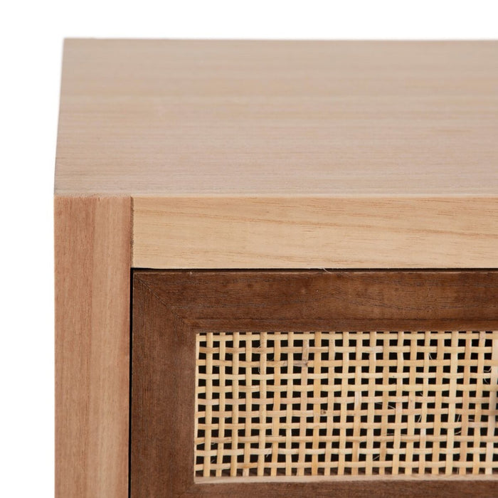 Servantă SASHA 60 x 30 x 85 cm Natural Lemn Crem Ratan