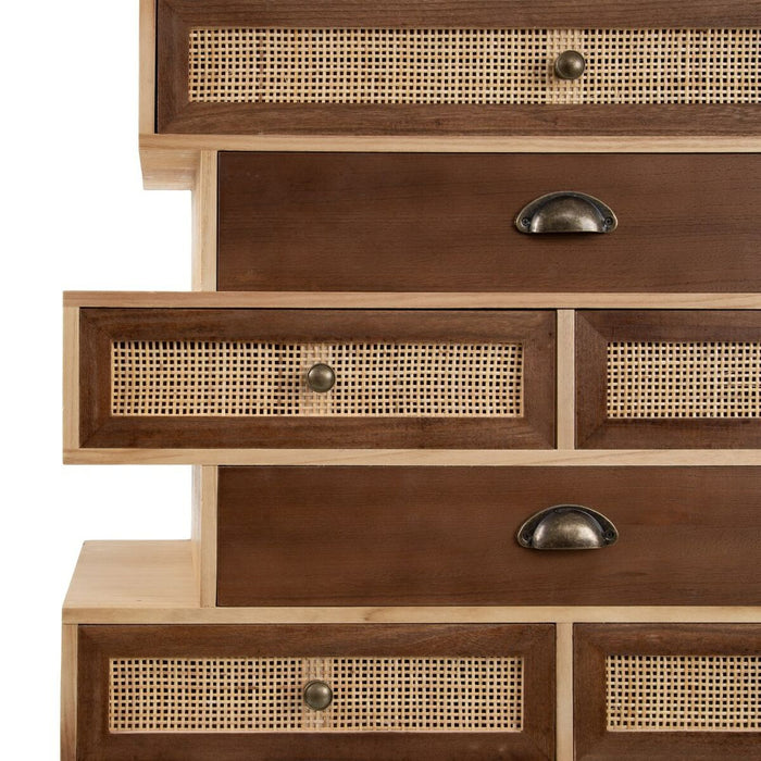 Mobilă pentru Hol cu Sertare SASHA 80 x 33 x 94 cm Natural Lemn Crem Ratan