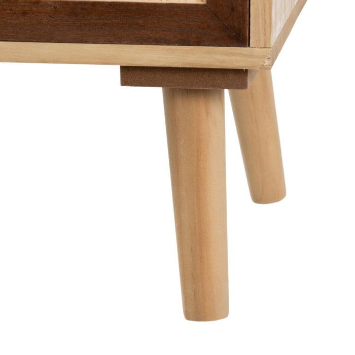 Mobilă pentru Hol cu Sertare SASHA 80 x 33 x 94 cm Natural Lemn Crem Ratan