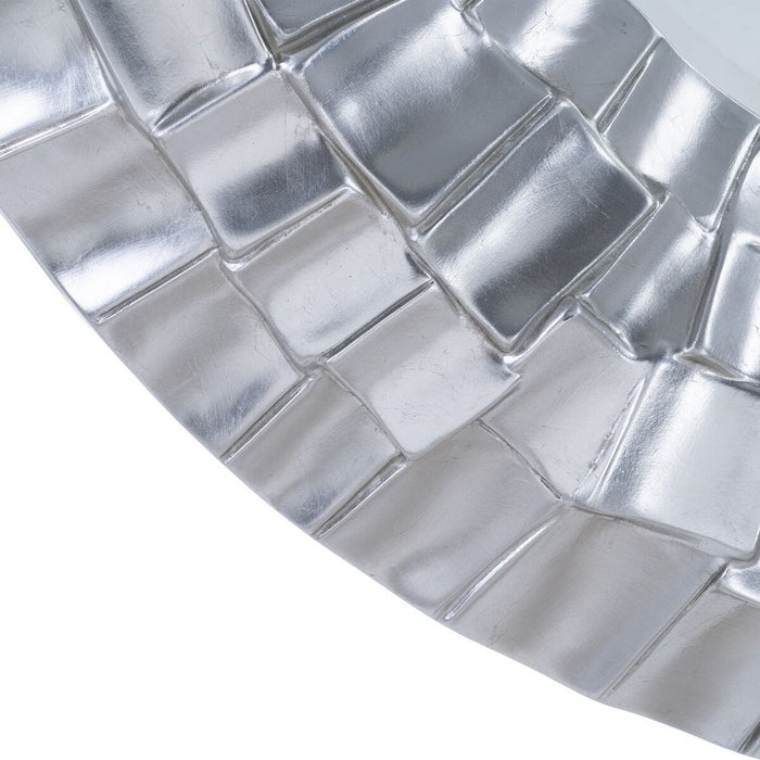 Oglindă de perete 118 x 10,2 x 118 cm Geam Argintiu Poliuretan