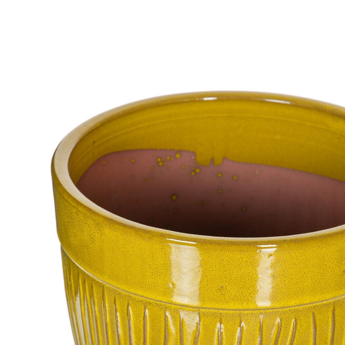 Set de jardiniere 38 x 38 x 35 cm Ceramică Galben (3 Piese)