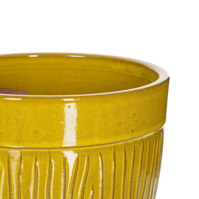 Set de jardiniere 38 x 38 x 35 cm Ceramică Galben (3 Piese)
