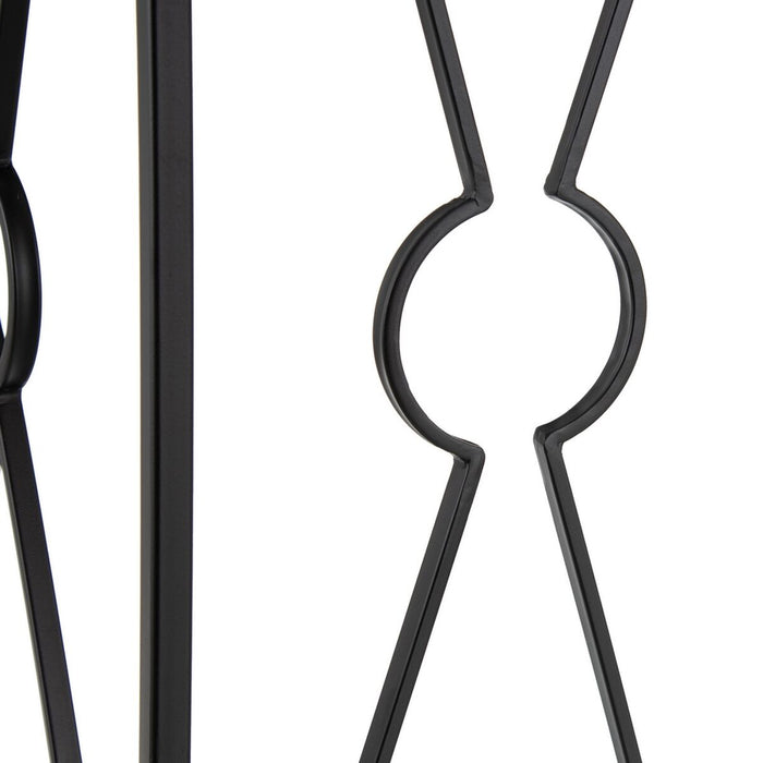 Mobilier pentru Hol 90 x 35 x 80 cm Geam Negru Metal (2 Unități)