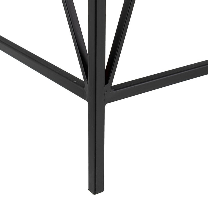 Mobilier pentru Hol 90 x 35 x 80 cm Geam Negru Metal (2 Unități)