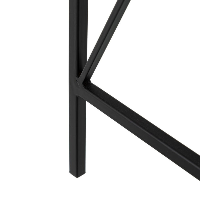 Mobilier pentru Hol 90 x 35 x 80 cm Geam Negru Metal (2 Unități)
