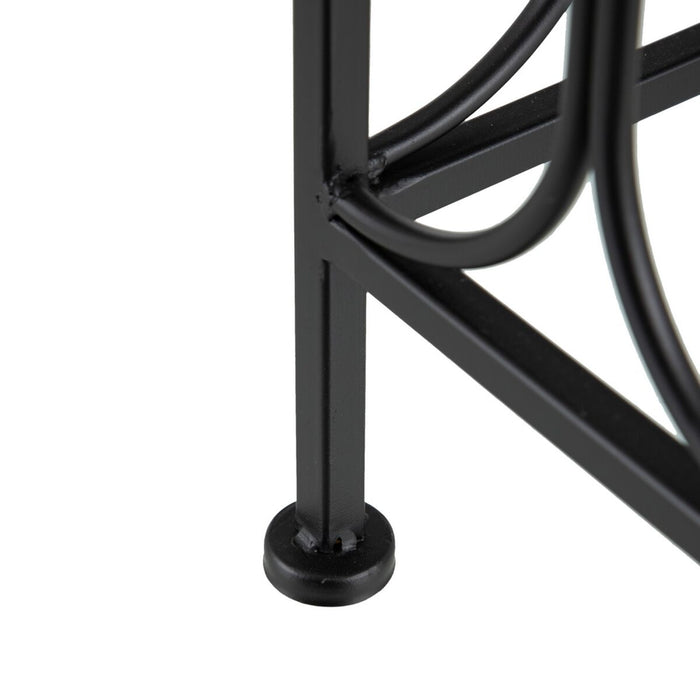 Mobilier pentru Hol 90 x 35 x 80 cm Geam Negru Metal (2 Unități)