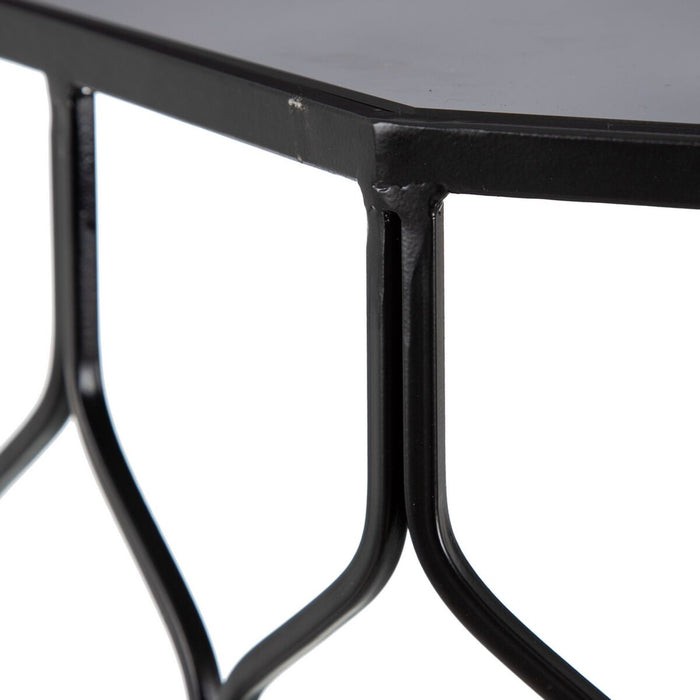 Mobilier pentru Hol Geam Negru Metal (2 Unități)