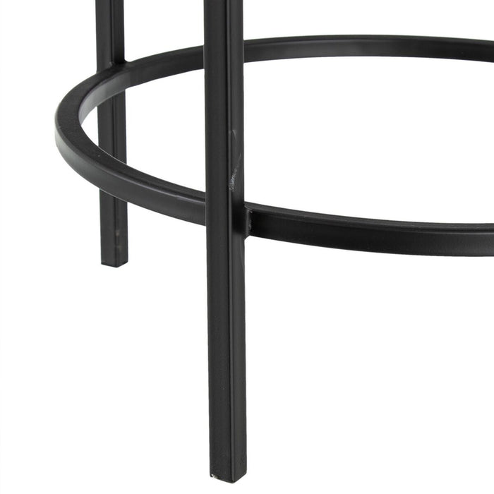Masa laterală Geam Negru Metal 40 x 40 x 65 cm