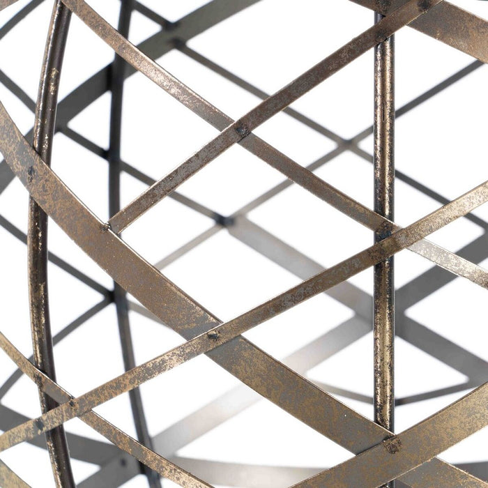Masa laterală 42 x 42 x 40 cm Geam Gri Auriu* Metal