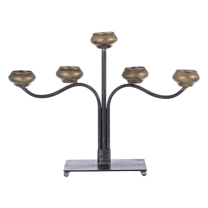 Candelabru 41 x 12 x 30,5 cm Negru Auriu* Metal