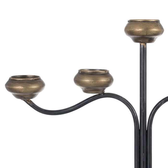 Candelabru 41 x 12 x 30,5 cm Negru Auriu* Metal
