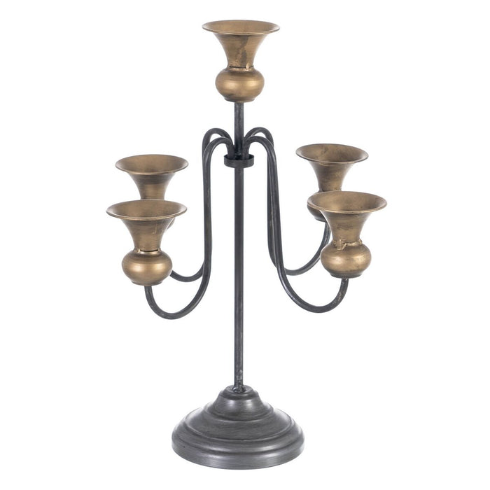 Candelabru 27,5 x 27,5 x 44,5 cm Negru Auriu* Metal