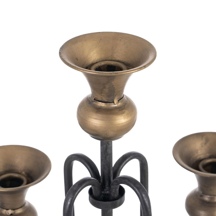 Candelabru 27,5 x 27,5 x 44,5 cm Negru Auriu* Metal