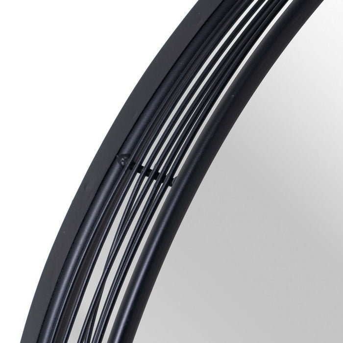 Oglindă de perete 81 x 15,5 x 81 cm Negru Metal