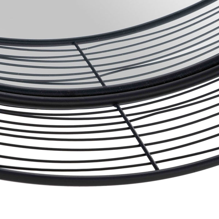 Oglindă de perete 81 x 15,5 x 81 cm Negru Metal