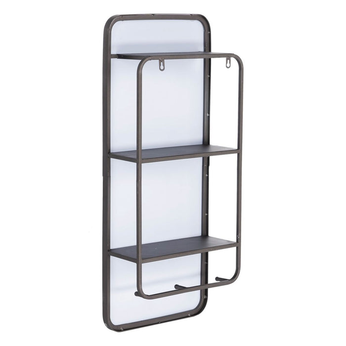 Oglindă de perete 35 x 15 x 81 cm Negru Metal