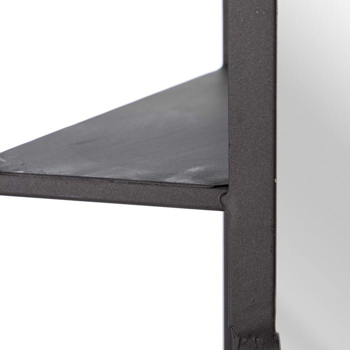 Oglindă de perete 35 x 15 x 81 cm Negru Metal