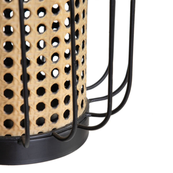 Suport de Lumânări 18,5 x 18,5 x 16,5 cm Natural Negru Metal