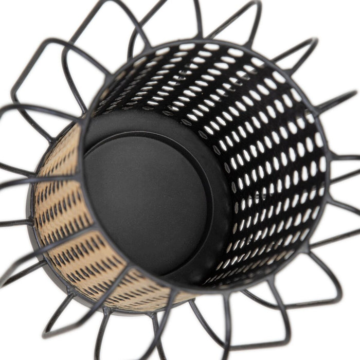 Suport de Lumânări 18,5 x 18,5 x 16,5 cm Natural Negru Metal