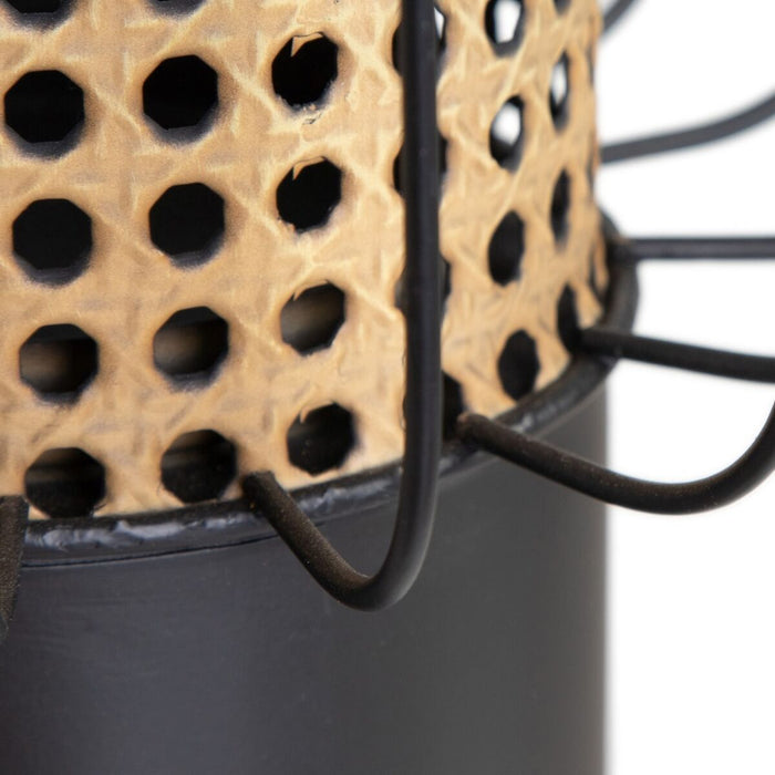 Suport de Lumânări 20 x 20 x 21 cm Natural Negru Metal