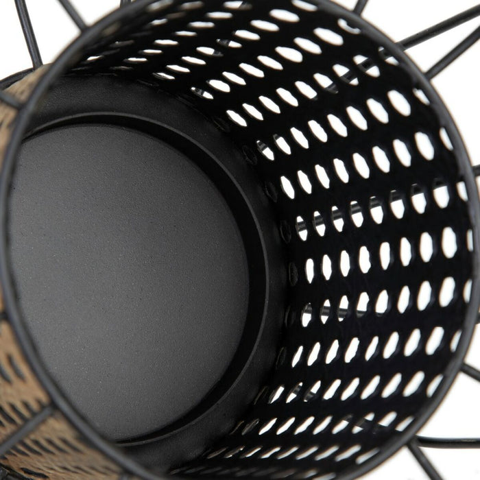 Suport de Lumânări 20 x 20 x 21 cm Natural Negru Metal