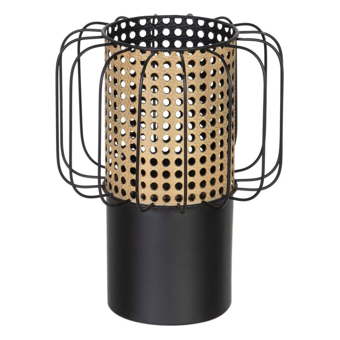 Suport de Lumânări 23 x 23 x 28 cm Natural Negru Metal