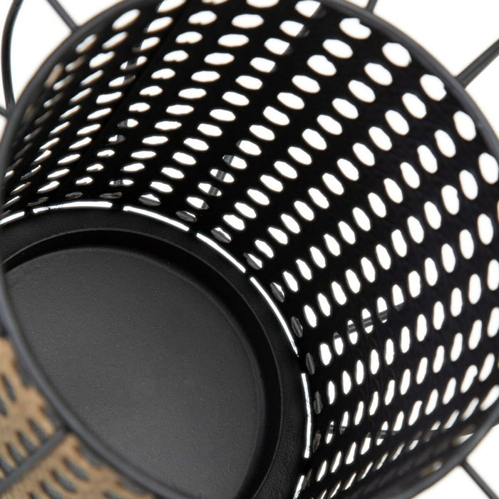 Suport de Lumânări 23 x 23 x 28 cm Natural Negru Metal