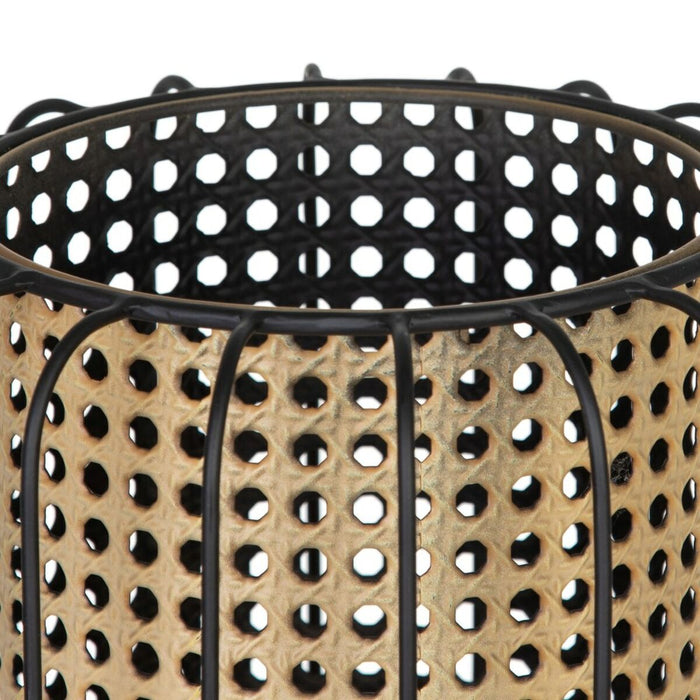 Ghiveci 24,5 x 24,5 x 54 cm Natural Negru Metal