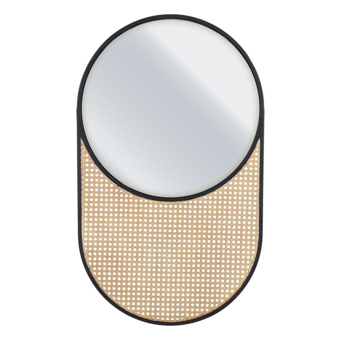 Oglindă de perete 45,5 x 1,5 x 76 cm Natural Negru Metal