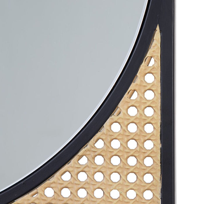 Oglindă de perete 45,5 x 1,5 x 76 cm Natural Negru Metal