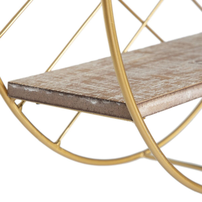 Rafturi 51 x 14 x 51 cm Natural Auriu* Metal Lemn