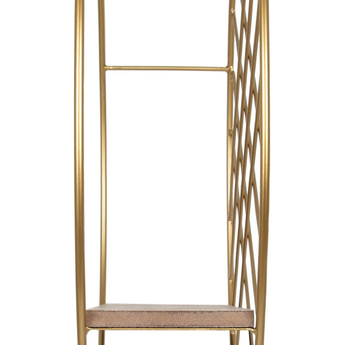 Rafturi 51 x 14 x 51 cm Natural Auriu* Metal Lemn