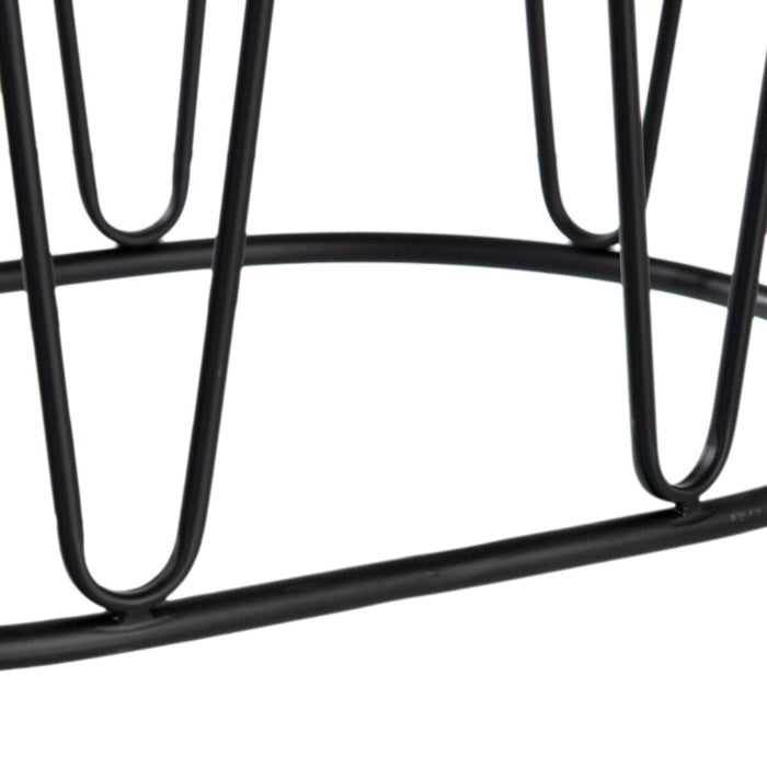 Masa laterală 56 x 35,5 x 56 cm Geam Negru Metal (2 Unități)