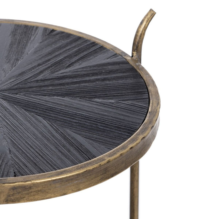 Raft 37,5 x 39 x 89,4 cm Negru Auriu* Metal Lemn