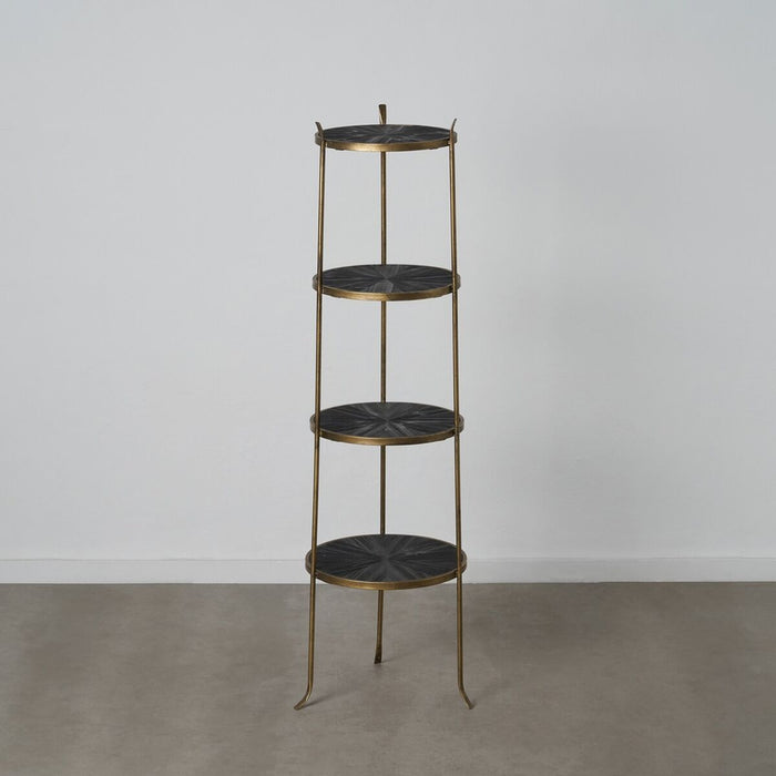 Raft 47,5 x 47 x 152 cm Negru Auriu* Metal Lemn
