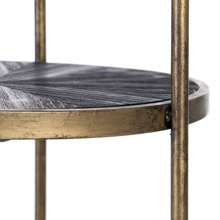 Raft 47,5 x 47 x 152 cm Negru Auriu* Metal Lemn