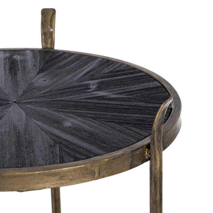 Raft 47,5 x 47 x 152 cm Negru Auriu* Metal Lemn