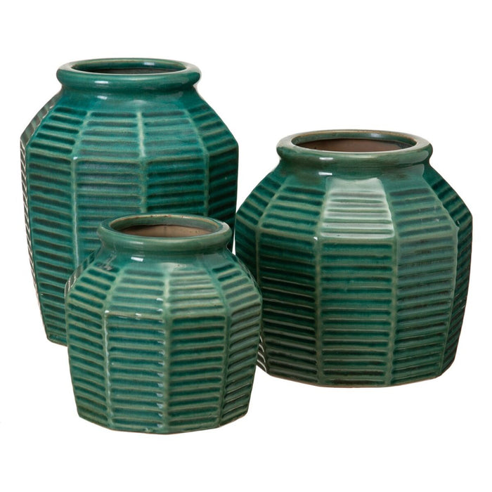 Vază 18,5 x 18,5 x 23 cm Ceramică Albastru închis