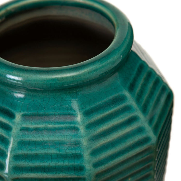 Vază 18,5 x 18,5 x 23 cm Ceramică Albastru închis